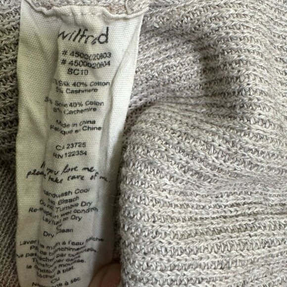 Aritzia Wilfred Balzac Leopard Cashmere Silk Cotton Sweater Lightweight Knit M - Picture 12 of 15